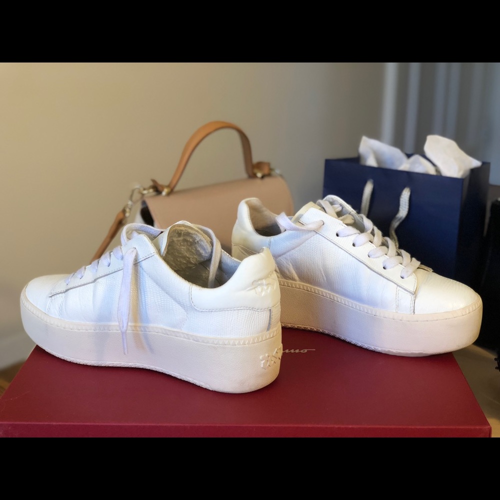 💖 Famous Ash Cult sneakers White Leather Platform